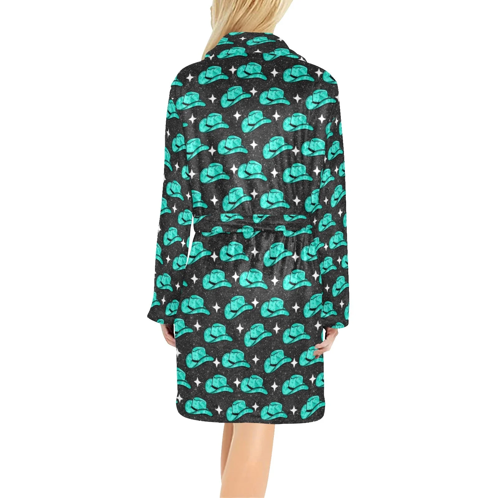 Turquoise Cowgirl Hat Women's Western Bath Robe - Image 2