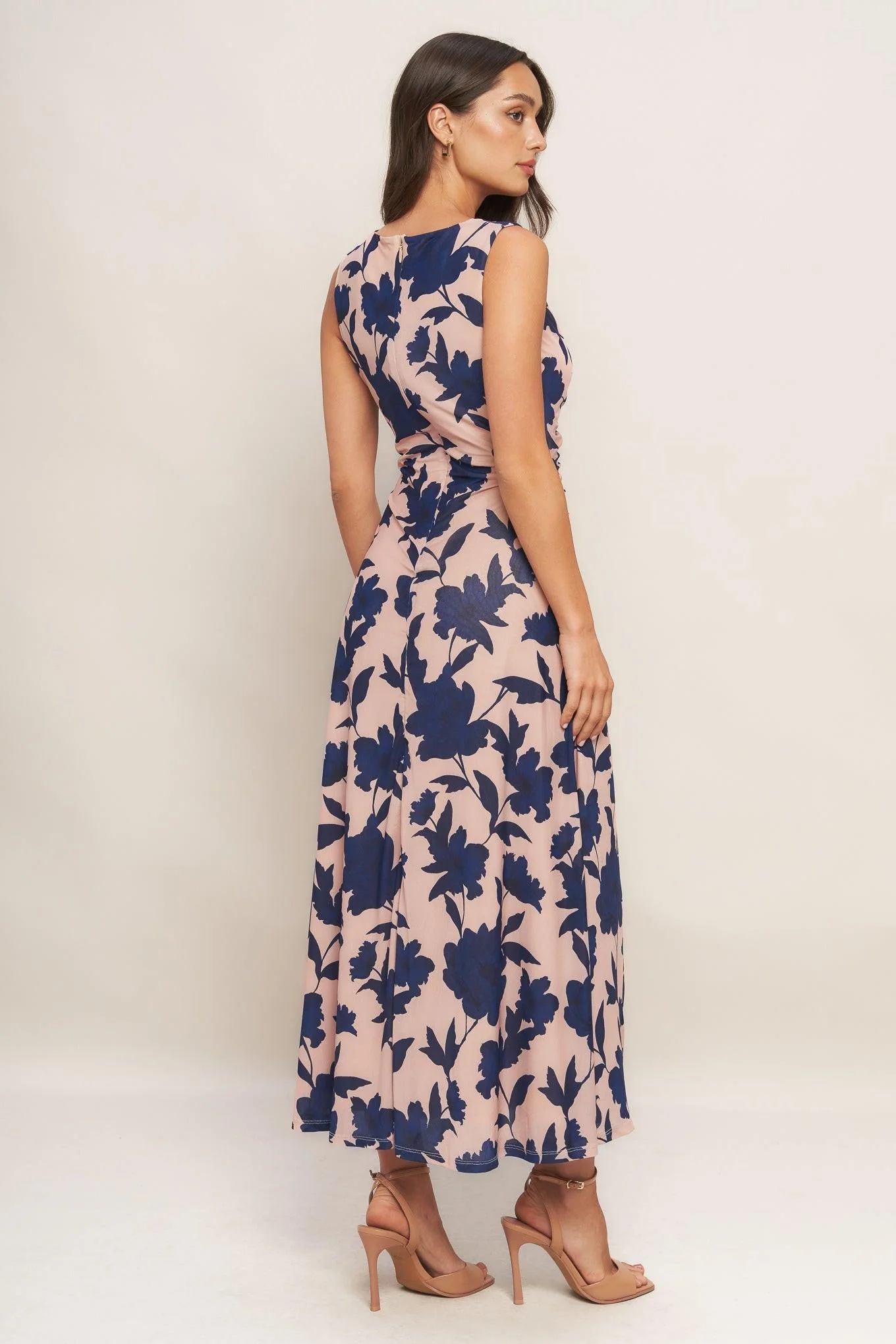 Twilight Floral Power Mesh Midi Dress - Image 6