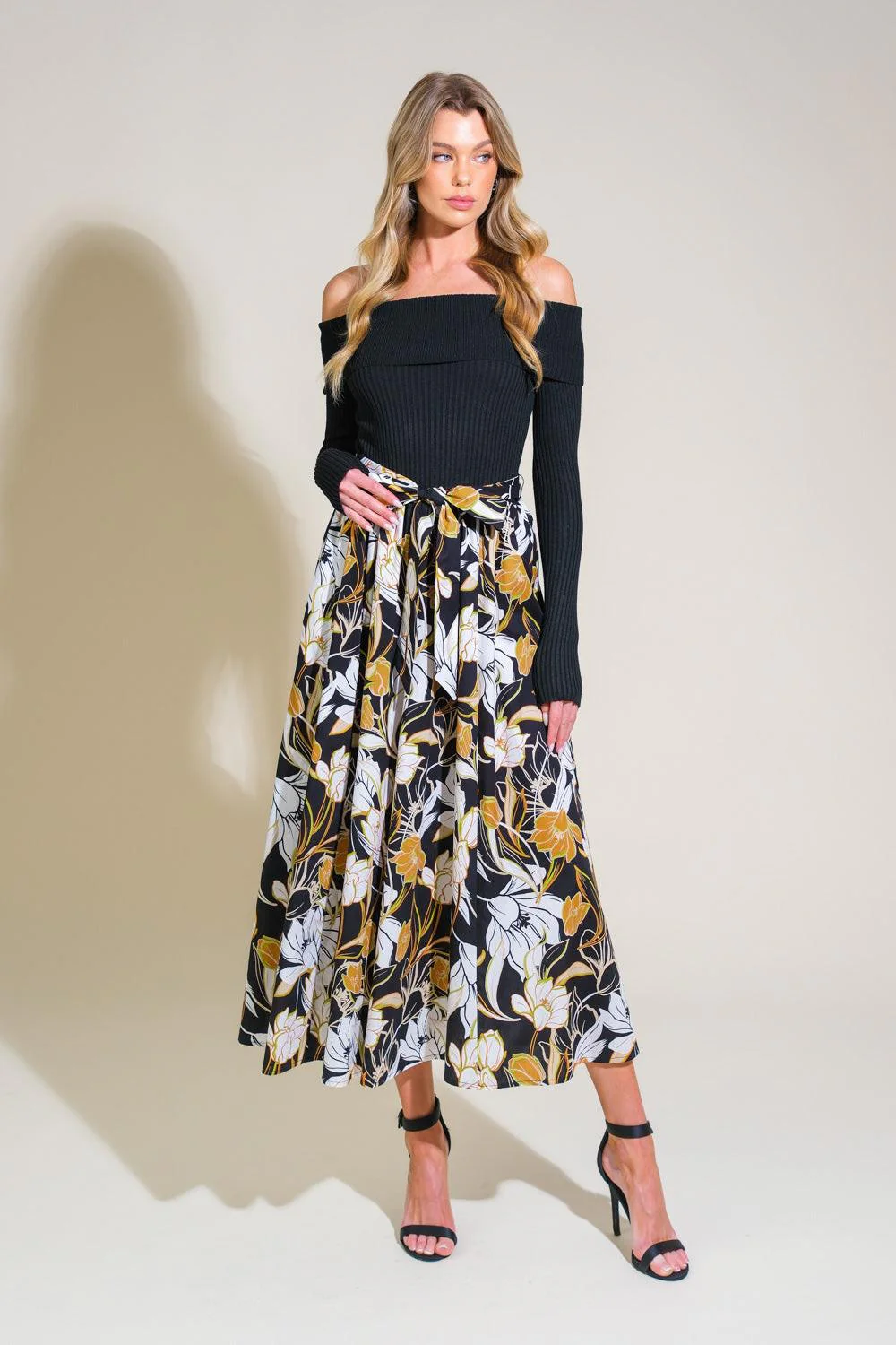 Twist on Timeless Woven Midi Dress - Image 2