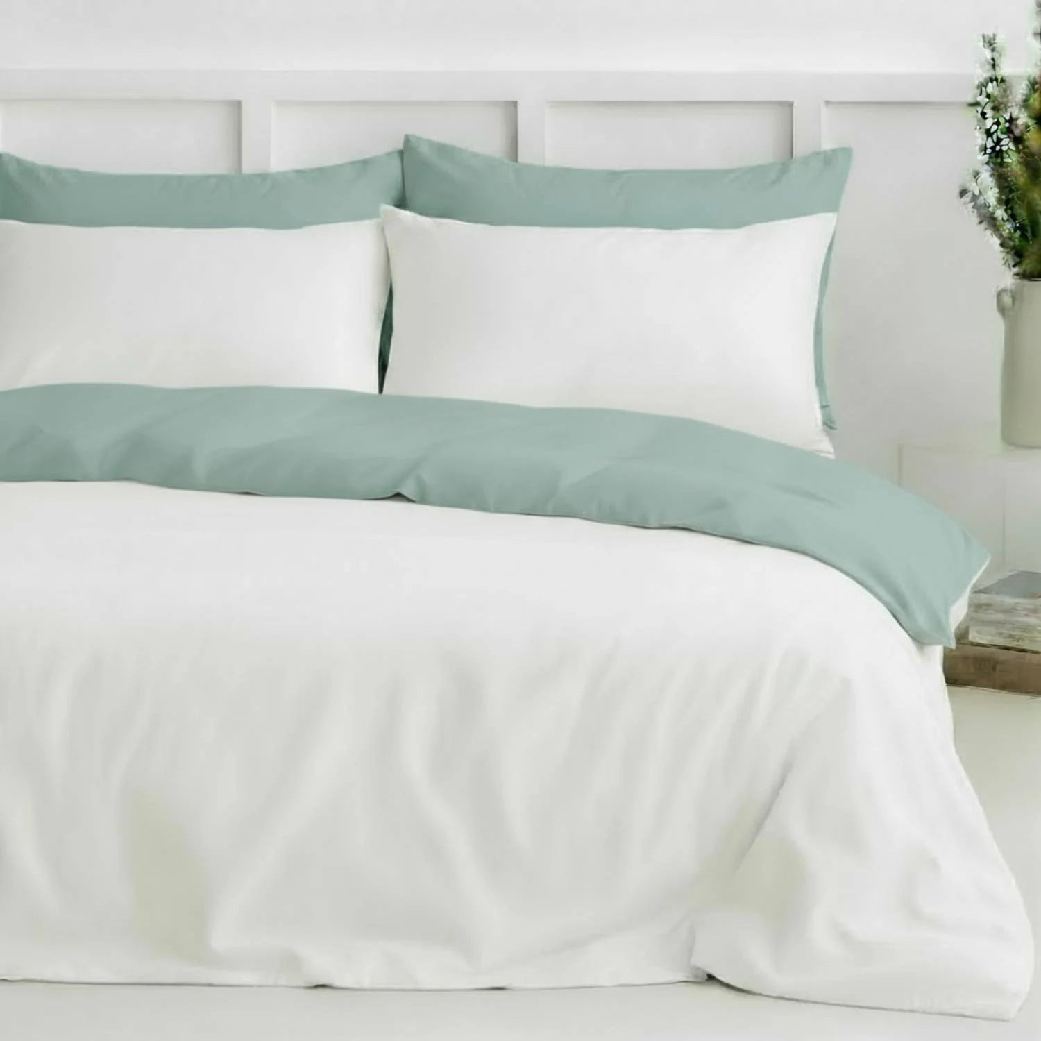 Two-Tone Bamboo Duvet Cover + 2 Shams Set - Image 4