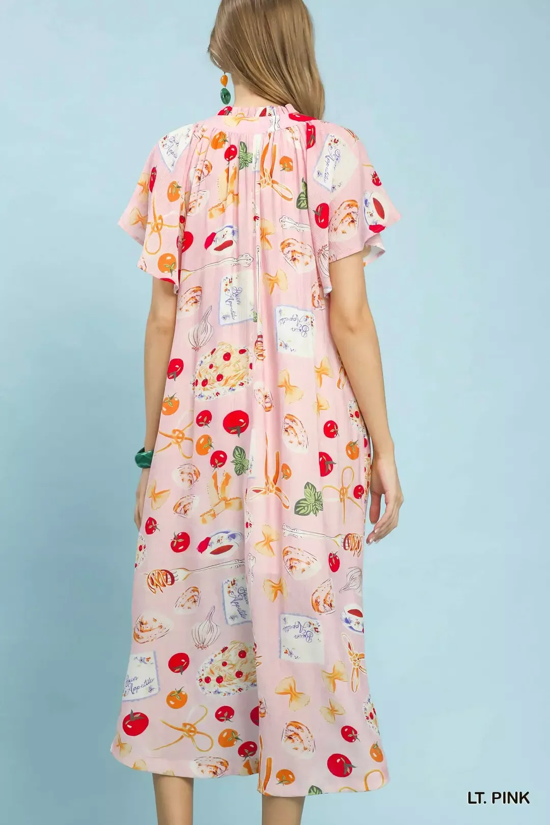 Umgee Abstract Print Flutter Sleeve Midi Dress - Image 5