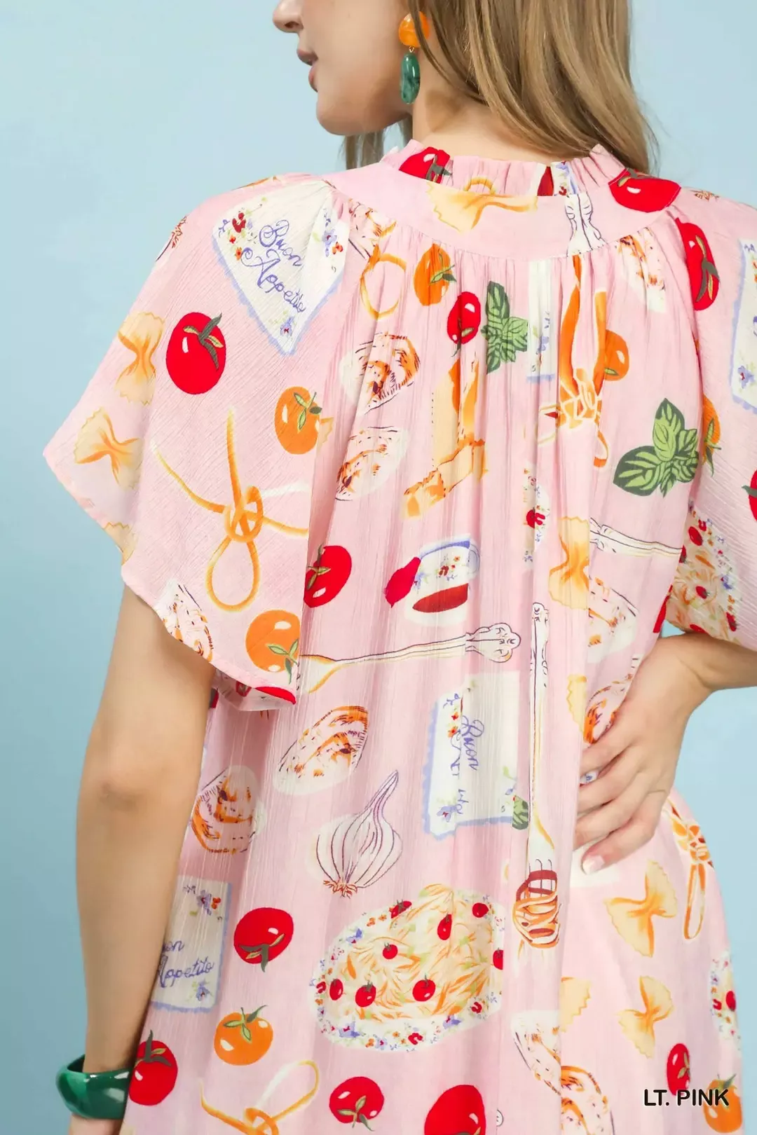 Umgee Abstract Print Flutter Sleeve Midi Dress - Image 6