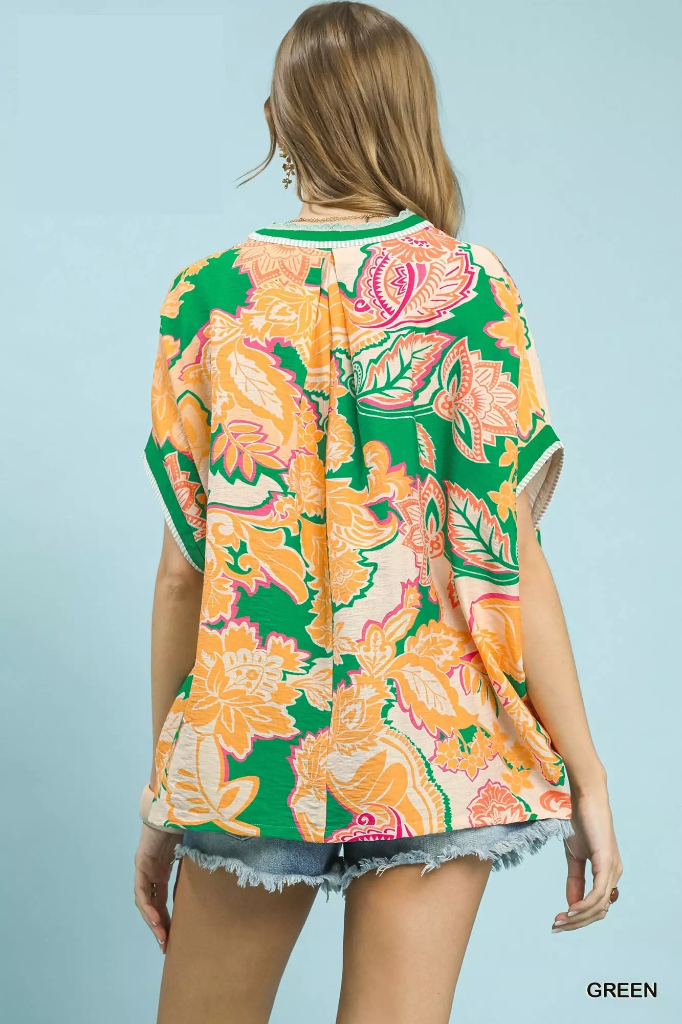 Umgee Abstract Print Oversized Top - Image 3