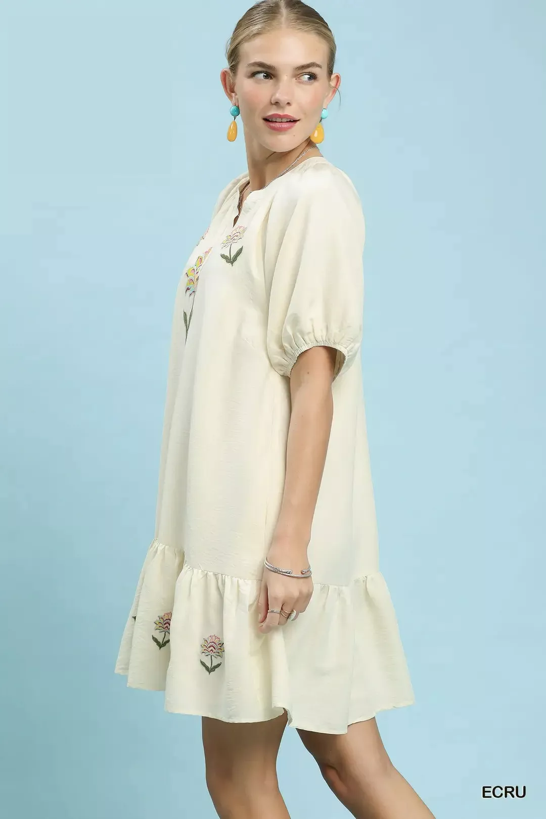Umgee Embroidered Floral Babydoll Dress - Image 2