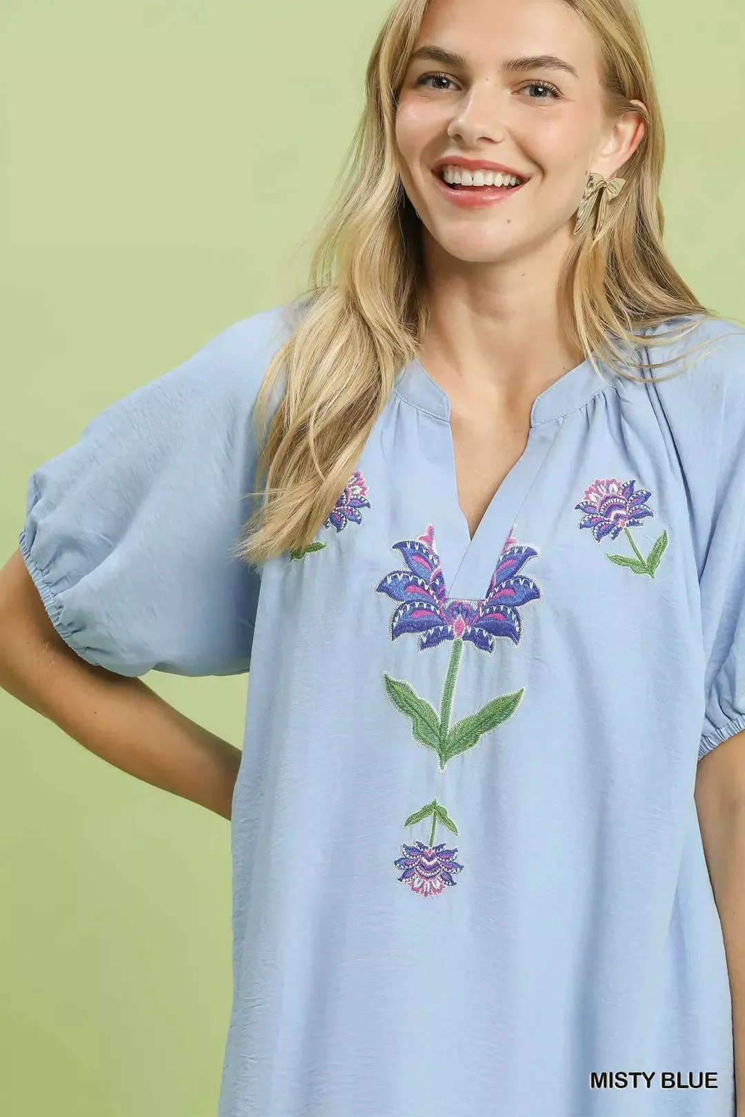 Umgee Embroidered Floral Babydoll Dress - Image 4