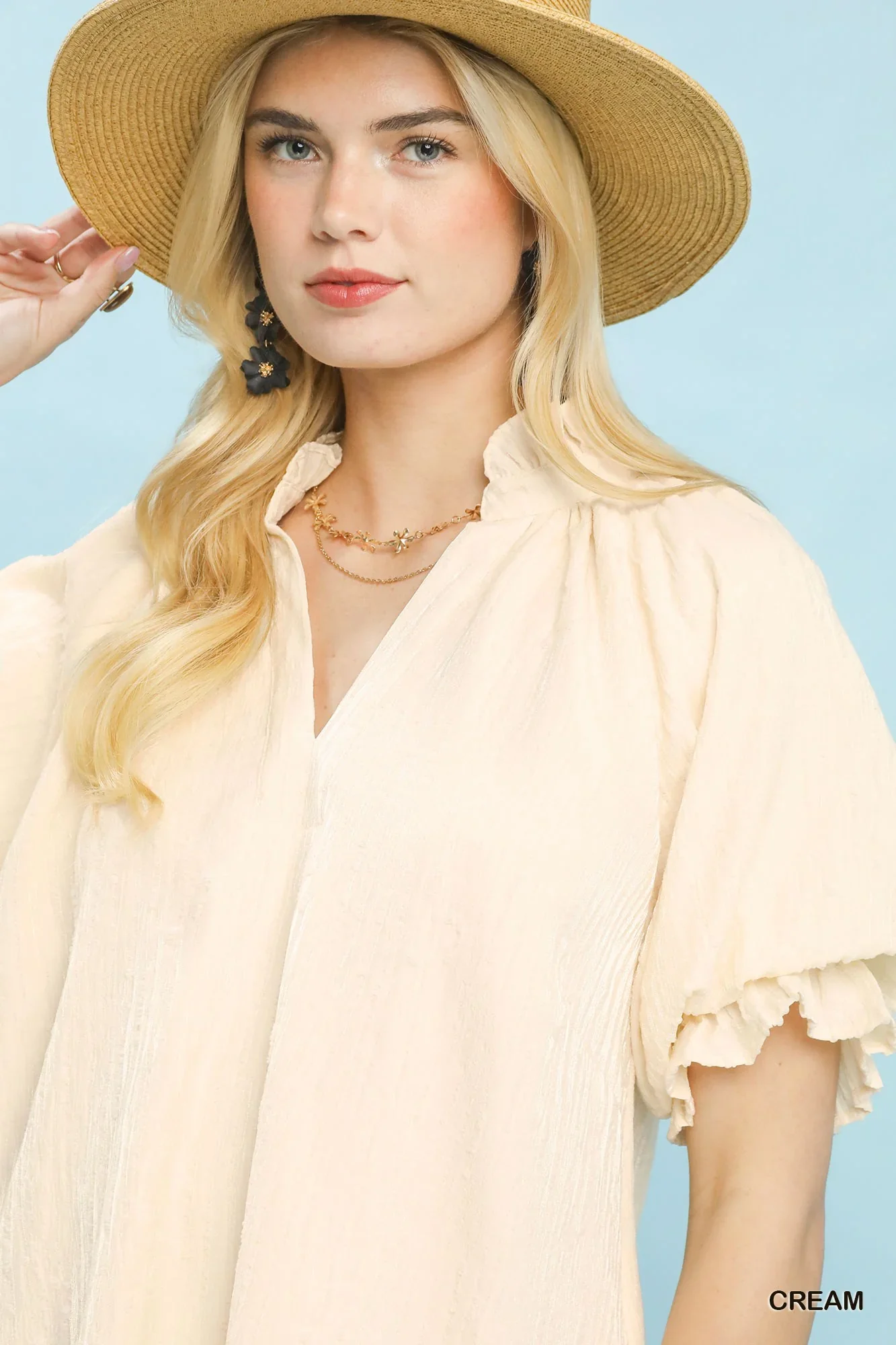 Umgee Linen Blend Ruffle Dress - Image 4