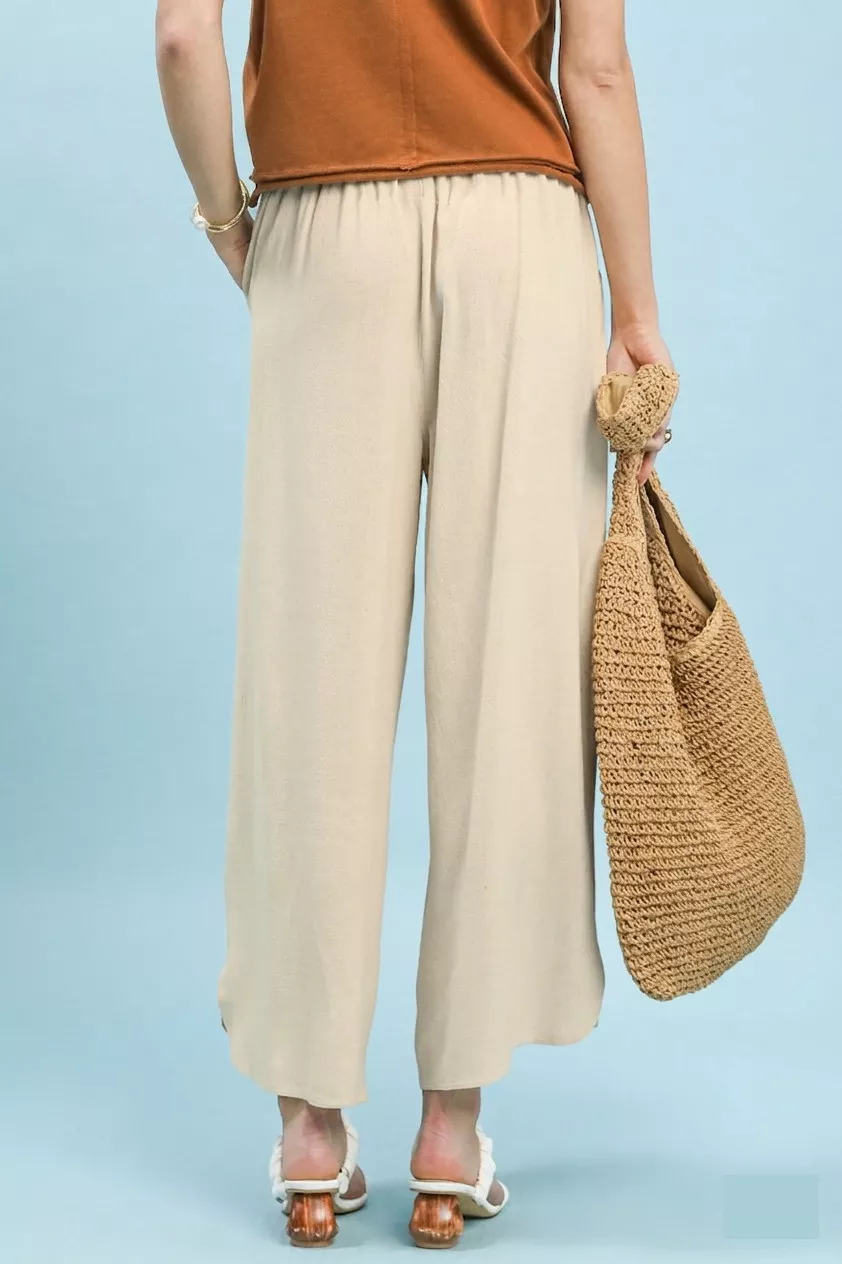 Umgee Linen Embroidered Wide-Leg Boho Pants - Image 3