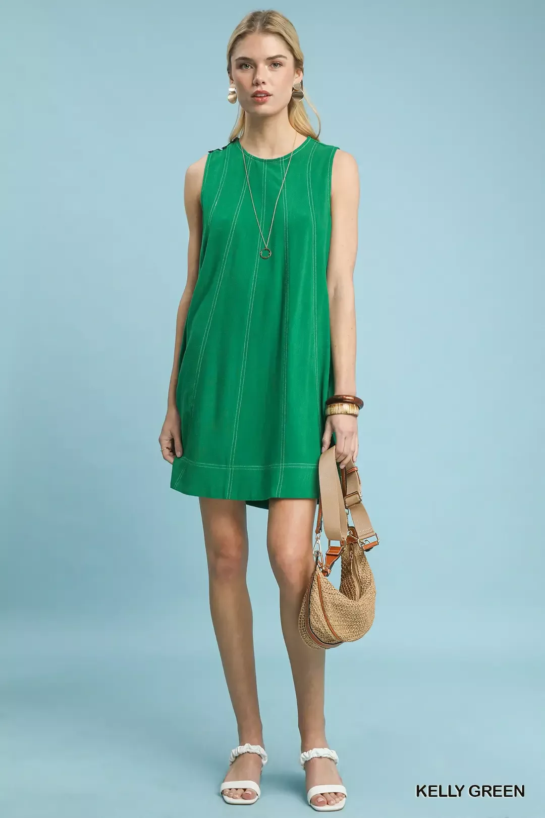 Umgee Linen Sleeveless Swing Dress - Image 6