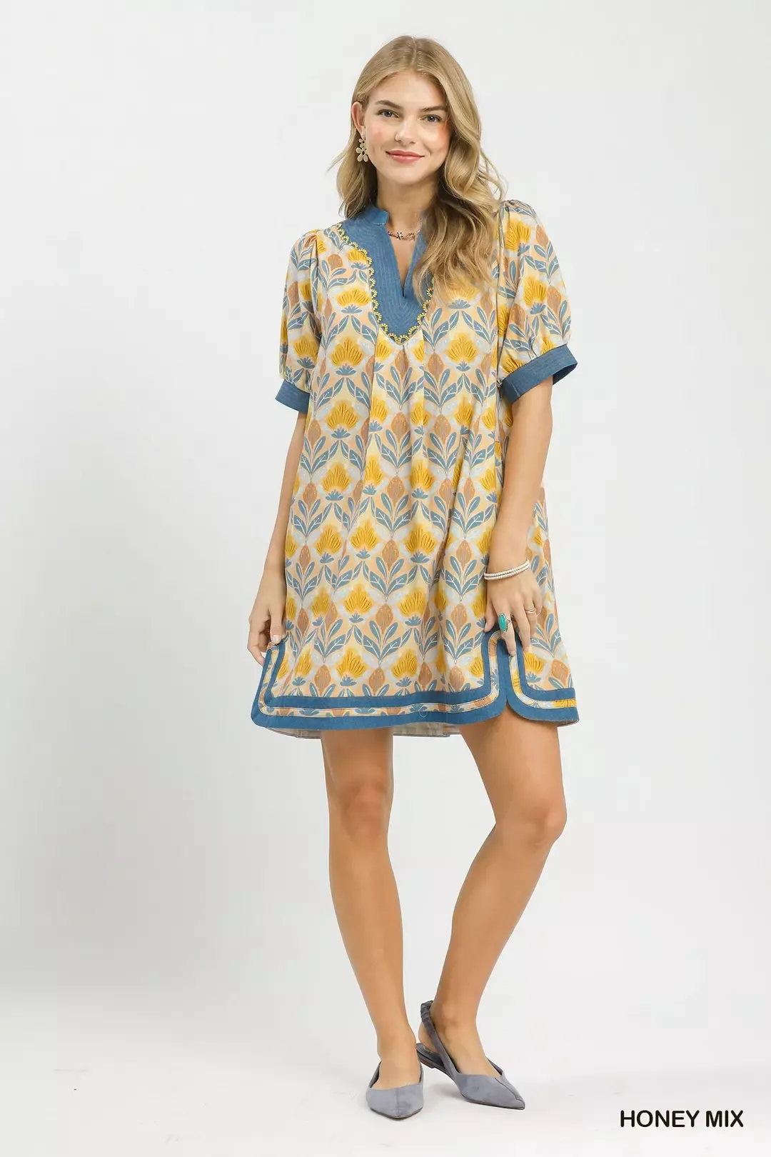 Umgee Mix Tile Print Mini Dress - Image 3
