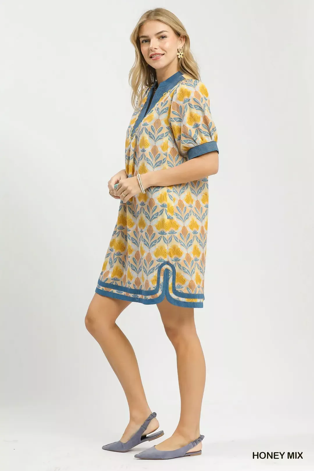 Umgee Mix Tile Print Mini Dress - Image 4