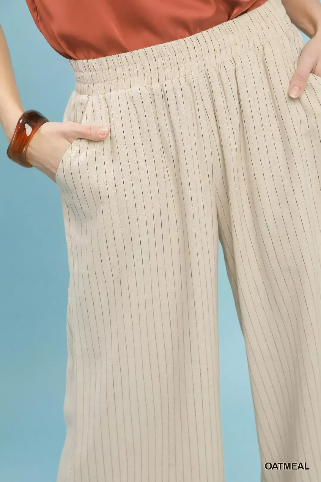 Umgee Pinstripe Wide Leg Pants - Image 6