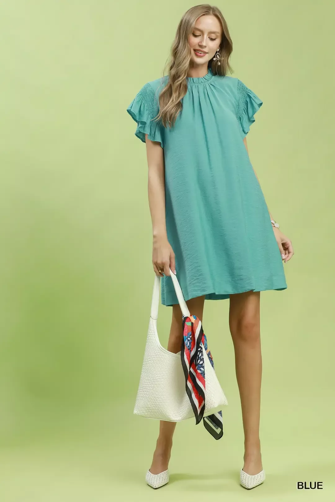 Umgee Ruffle Flutter Sleeve Dress - Image 5