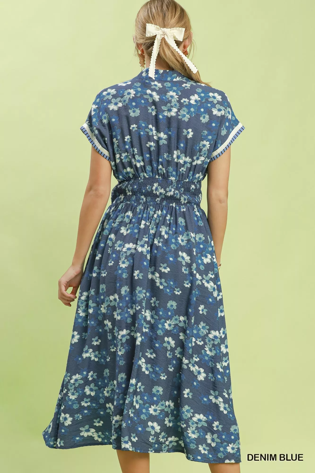 Umgee Ruffle Sleeve Henley Shift Dress - Image 3