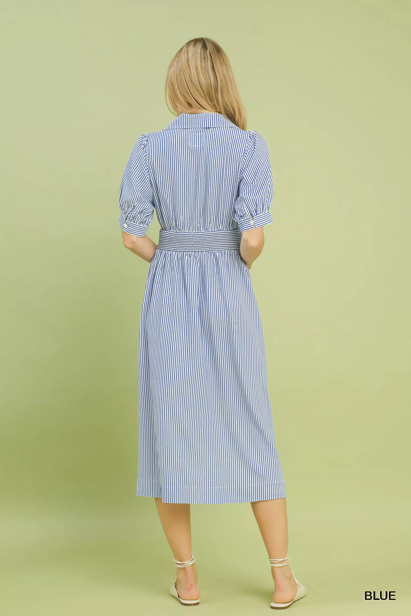 Umgee Striped Midi Dress with Front Zipper - Image 3