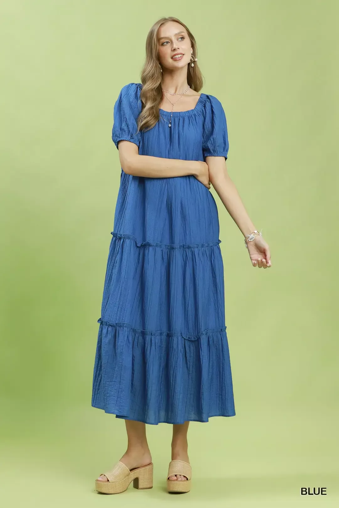 Umgee Textured Tiered Midi Dress - Image 2