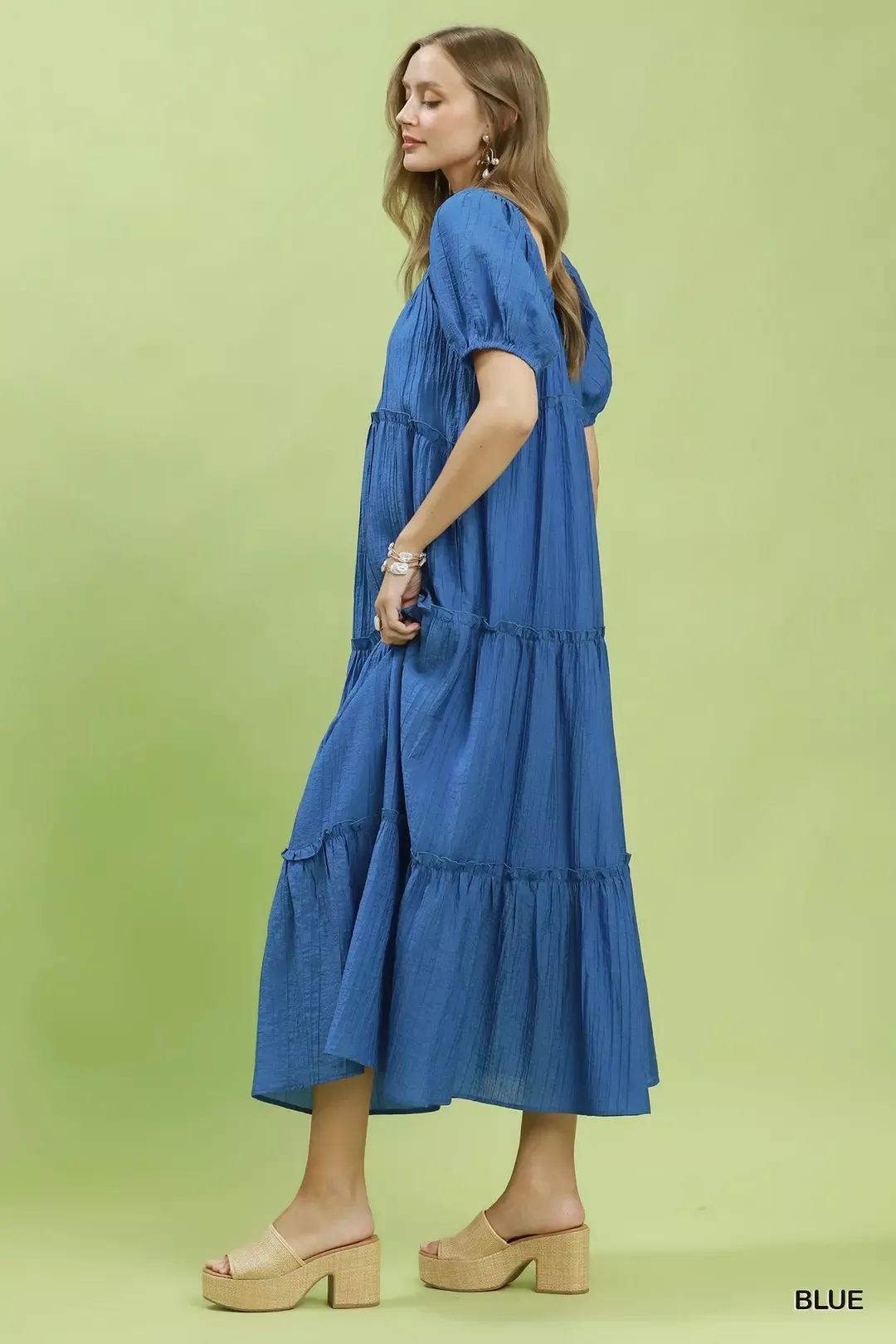 Umgee Textured Tiered Midi Dress - Image 3