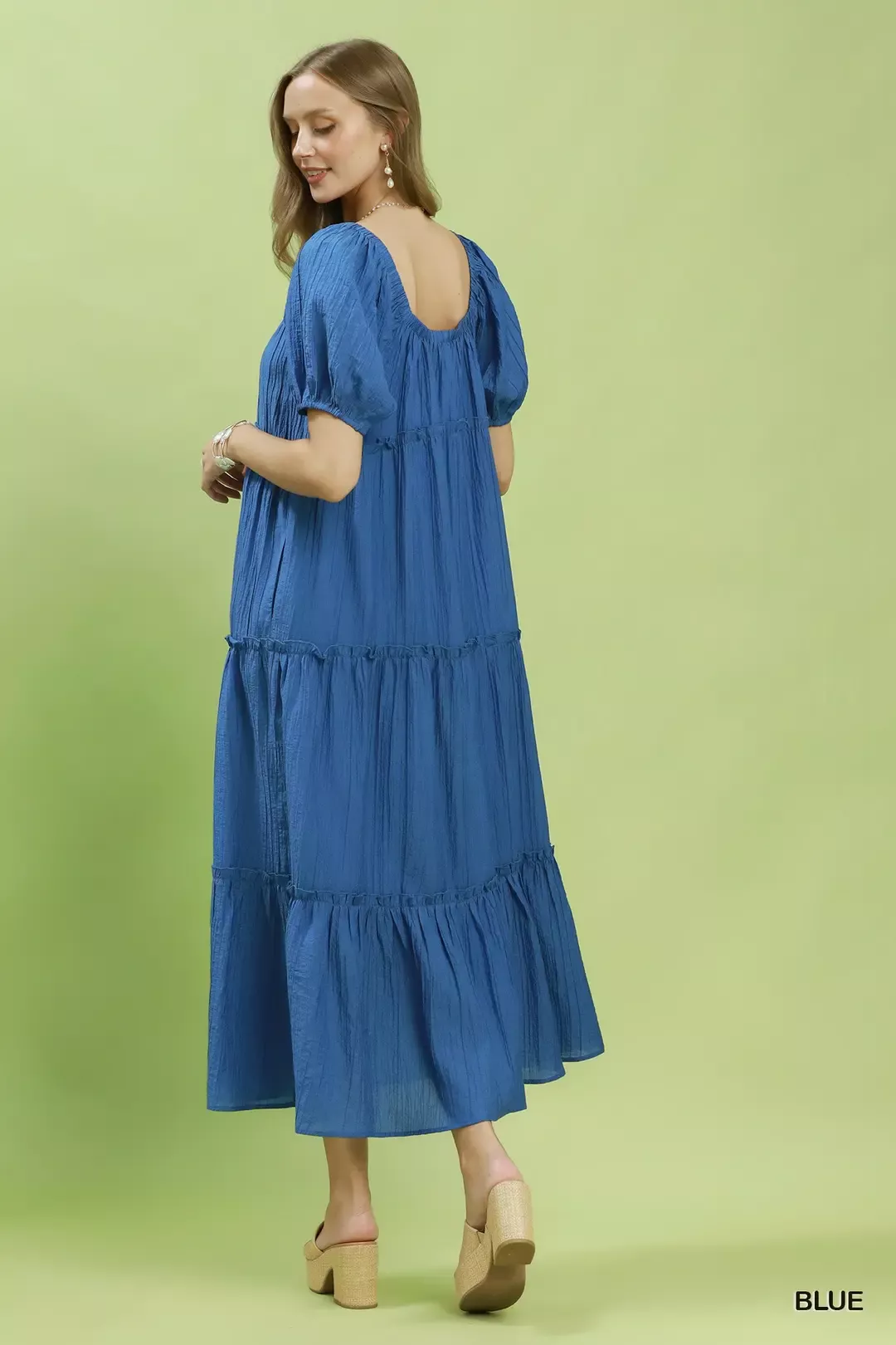 Umgee Textured Tiered Midi Dress - Image 4