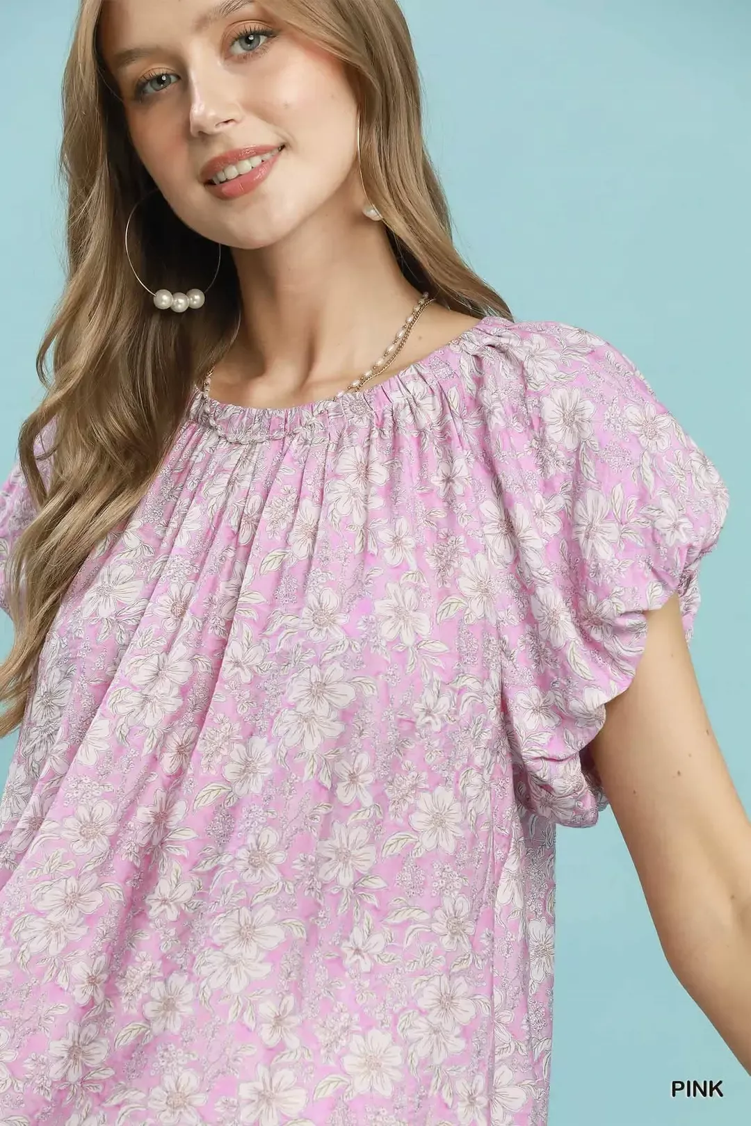 Umgee Umgee Floral Puff Sleeve Blouse - Image 4