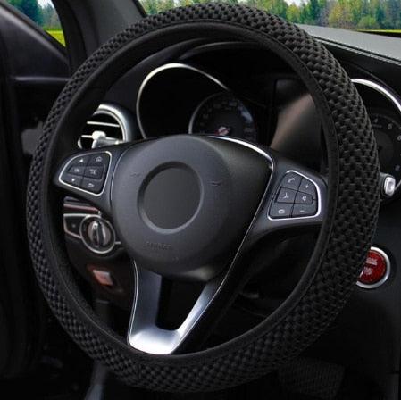 Universal Car Steering Wheel Cover Leather Car steering sleeve Car Accessories Auto Steering-Wheel covers Auto Upholstery Steering Wheel Cover Non-Slip Car Wheel Cover Protector Breathable Microfiber Universal Wheel Cover Wear-resistant Anti-slip Cover - Image 10