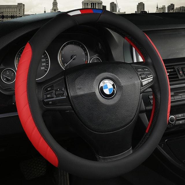 Universal Car Steering Wheel Cover Leather Car steering sleeve Car Accessories Auto Steering-Wheel covers Auto Upholstery Steering Wheel Cover Non-Slip Car Wheel Cover Protector Breathable Microfiber Universal Wheel Cover Wear-resistant Anti-slip Cover - Image 13