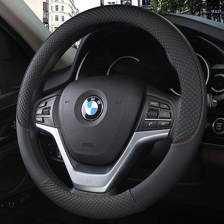 Universal Car Steering Wheel Cover Leather Car steering sleeve Car Accessories Auto Steering-Wheel covers Auto Upholstery Steering Wheel Cover Non-Slip Car Wheel Cover Protector Breathable Microfiber Universal Wheel Cover Wear-resistant Anti-slip Cover - Image 2