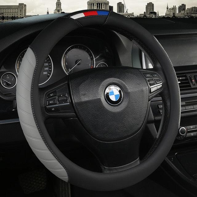 Universal Car Steering Wheel Cover Leather Car steering sleeve Car Accessories Auto Steering-Wheel covers Auto Upholstery Steering Wheel Cover Non-Slip Car Wheel Cover Protector Breathable Microfiber Universal Wheel Cover Wear-resistant Anti-slip Cover - Image 5