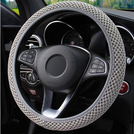 Universal Car Steering Wheel Cover Leather Car steering sleeve Car Accessories Auto Steering-Wheel covers Auto Upholstery Steering Wheel Cover Non-Slip Car Wheel Cover Protector Breathable Microfiber Universal Wheel Cover Wear-resistant Anti-slip Cover - Image 6