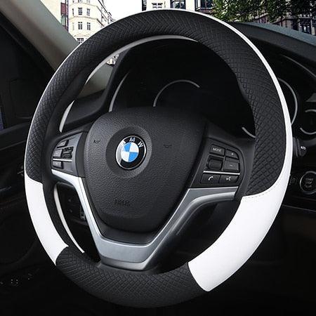 Universal Car Steering Wheel Cover Leather Car steering sleeve Car Accessories Auto Steering-Wheel covers Auto Upholstery Steering Wheel Cover Non-Slip Car Wheel Cover Protector Breathable Microfiber Universal Wheel Cover Wear-resistant Anti-slip Cover - Image 7