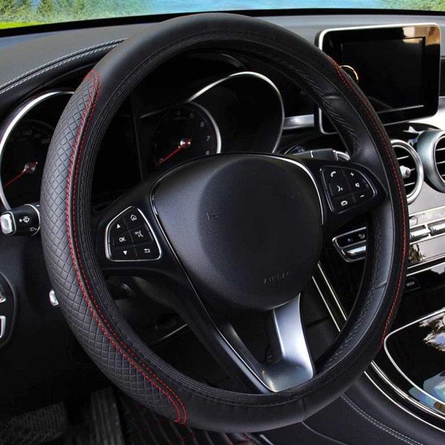 Universal Car Steering Wheel Cover Skid Proof Auto Car Steering Wheel Cover Auto Steering- Wheel Cover Microfiber Leather Viscose Breathable Anti-Slip Anti-Slip Embossing Leather Car-styling Car Accessories - Image 3