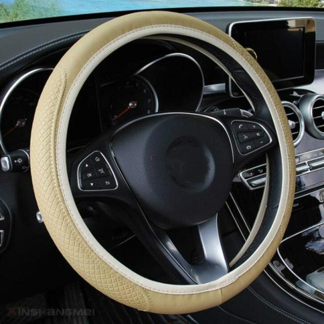Universal Car Steering Wheel Cover Skid Proof Auto Car Steering Wheel Cover Auto Steering- Wheel Cover Microfiber Leather Viscose Breathable Anti-Slip Anti-Slip Embossing Leather Car-styling Car Accessories - Image 4