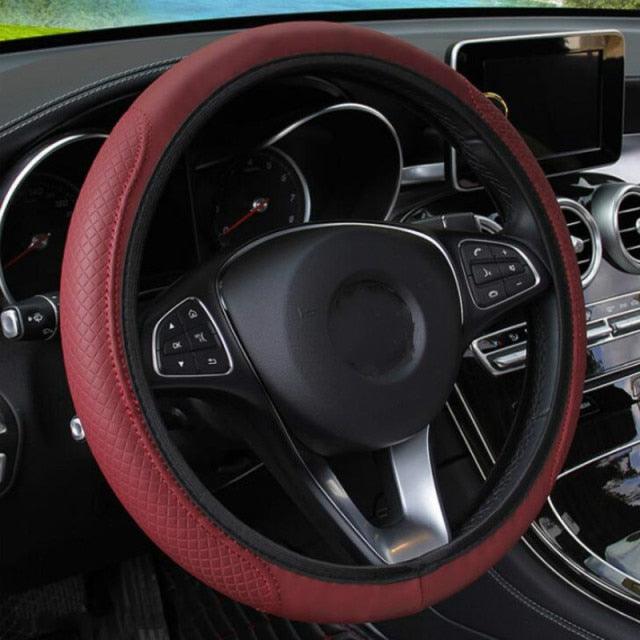 Universal Car Steering Wheel Cover Skid Proof Auto Car Steering Wheel Cover Auto Steering- Wheel Cover Microfiber Leather Viscose Breathable Anti-Slip Anti-Slip Embossing Leather Car-styling Car Accessories - Image 6