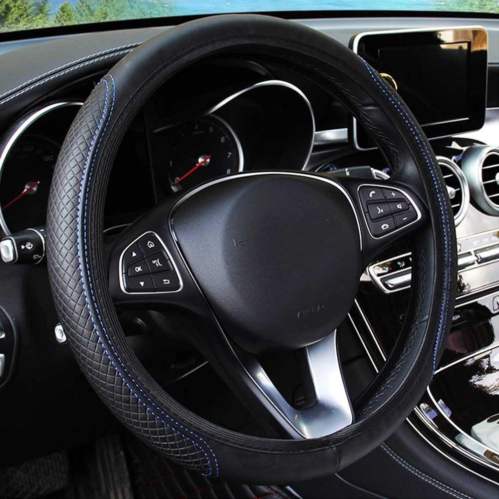 Universal Car Steering Wheel Cover Skid Proof Auto Steering- Wheel Cover Anti-Slip Embossing Leather Auto Car Steering Wheel Cover Auto Steering- Wheel Cover Microfiber Leather Viscose Breathable Anti-Slip Anti-Slip Embossing Car-styling Car Accessories