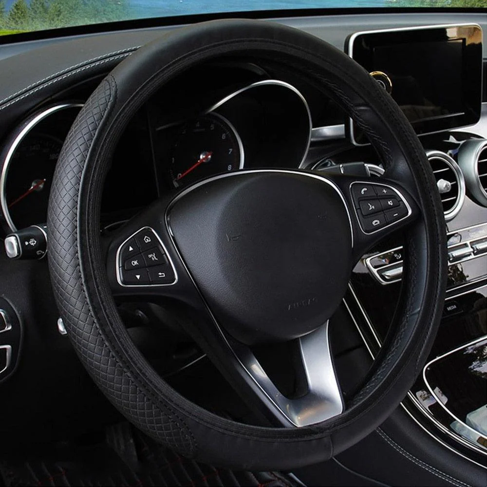 Universal Car Steering Wheel Cover Skid Proof Auto Steering- Wheel Cover Anti-Slip Embossing Leather Auto Car Steering Wheel Cover Auto Steering- Wheel Cover Microfiber Leather Viscose Breathable Anti-Slip Anti-Slip Embossing Car-styling Car Accessories - Image 3