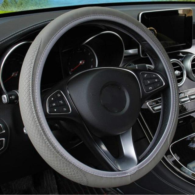 Universal Car Steering Wheel Cover Skid Proof Auto Steering- Wheel Cover Anti-Slip Embossing Leather Auto Car Steering Wheel Cover Auto Steering- Wheel Cover Microfiber Leather Viscose Breathable Anti-Slip Anti-Slip Embossing Car-styling Car Accessories - Image 5