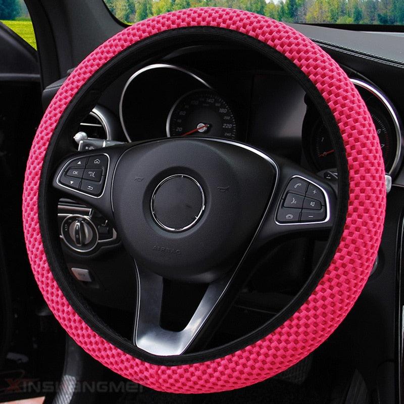 Universal Ice Silk Steering Wheel Cover Wear-resistant Anti-slip Car Accessories Microfiber Breathable Ice Silk Steering Wheel Cover Gear Handbrake Breathable Anti-Slip Warm  Steering Wheel Cover Winter Cool Summer Cover Interior - Image 10