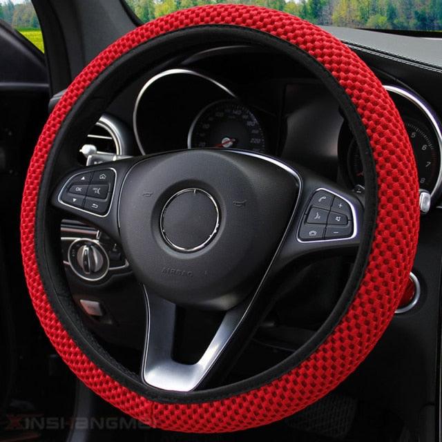 Universal Ice Silk Steering Wheel Cover Wear-resistant Anti-slip Car Accessories Microfiber Breathable Ice Silk Steering Wheel Cover Gear Handbrake Breathable Anti-Slip Warm  Steering Wheel Cover Winter Cool Summer Cover Interior - Image 13
