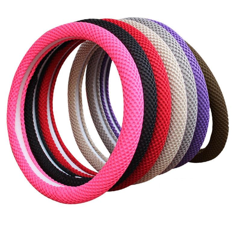 Universal Ice Silk Steering Wheel Cover Wear-resistant Anti-slip Car Accessories Microfiber Breathable Ice Silk Steering Wheel Cover Gear Handbrake Breathable Anti-Slip Warm  Steering Wheel Cover Winter Cool Summer Cover Interior - Image 14