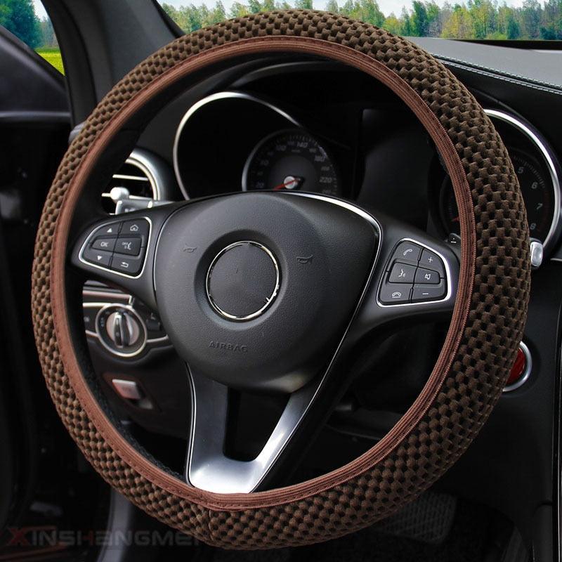 Universal Ice Silk Steering Wheel Cover Wear-resistant Anti-slip Car Accessories Microfiber Breathable Ice Silk Steering Wheel Cover Gear Handbrake Breathable Anti-Slip Warm  Steering Wheel Cover Winter Cool Summer Cover Interior - Image 17