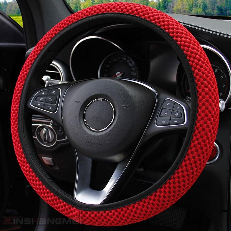 Universal Ice Silk Steering Wheel Cover Wear-resistant Anti-slip Car Accessories Microfiber Breathable Ice Silk Steering Wheel Cover Gear Handbrake Breathable Anti-Slip Warm  Steering Wheel Cover Winter Cool Summer Cover Interior - Image 25
