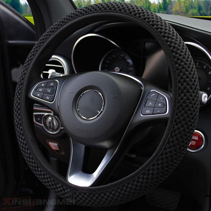 Universal Ice Silk Steering Wheel Cover Wear-resistant Anti-slip Car Accessories Microfiber Breathable Ice Silk Steering Wheel Cover Gear Handbrake Breathable Anti-Slip Warm  Steering Wheel Cover Winter Cool Summer Cover Interior - Image 28