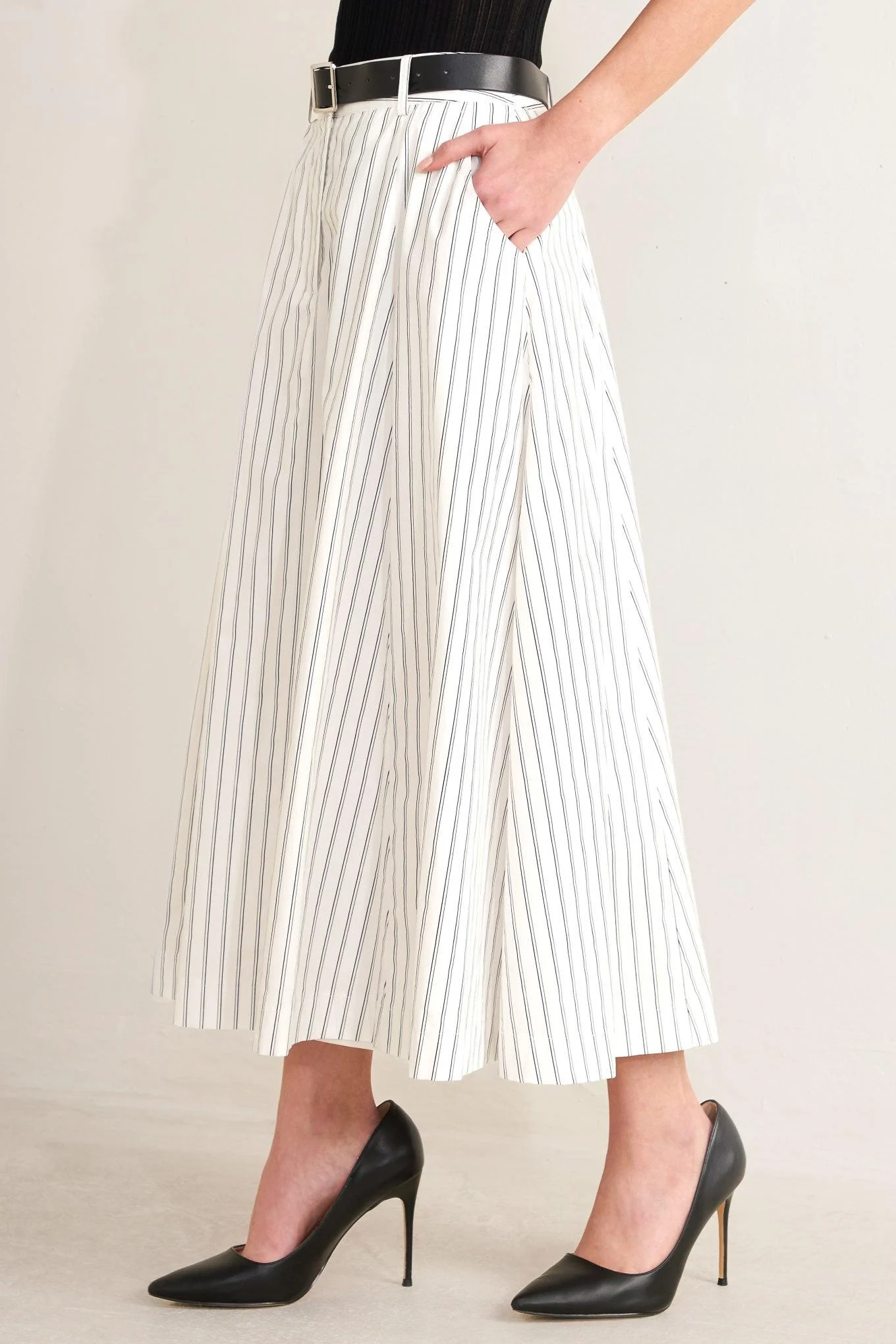 Uptown Stripe Woven Mdi Circle Skirt - Image 4