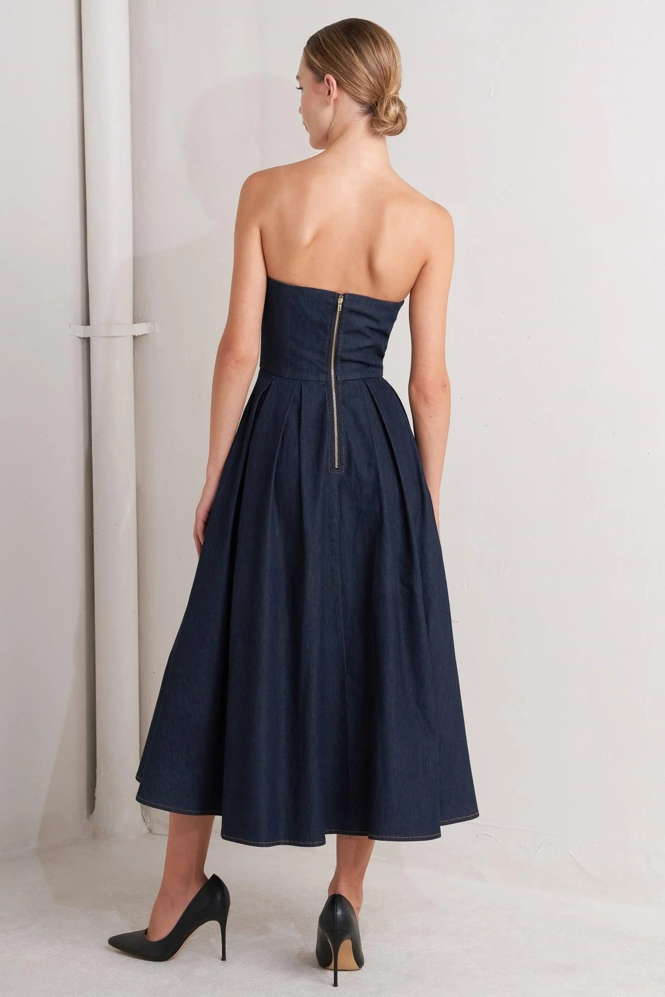Urban Corset Denim Midi Dress - Image 5