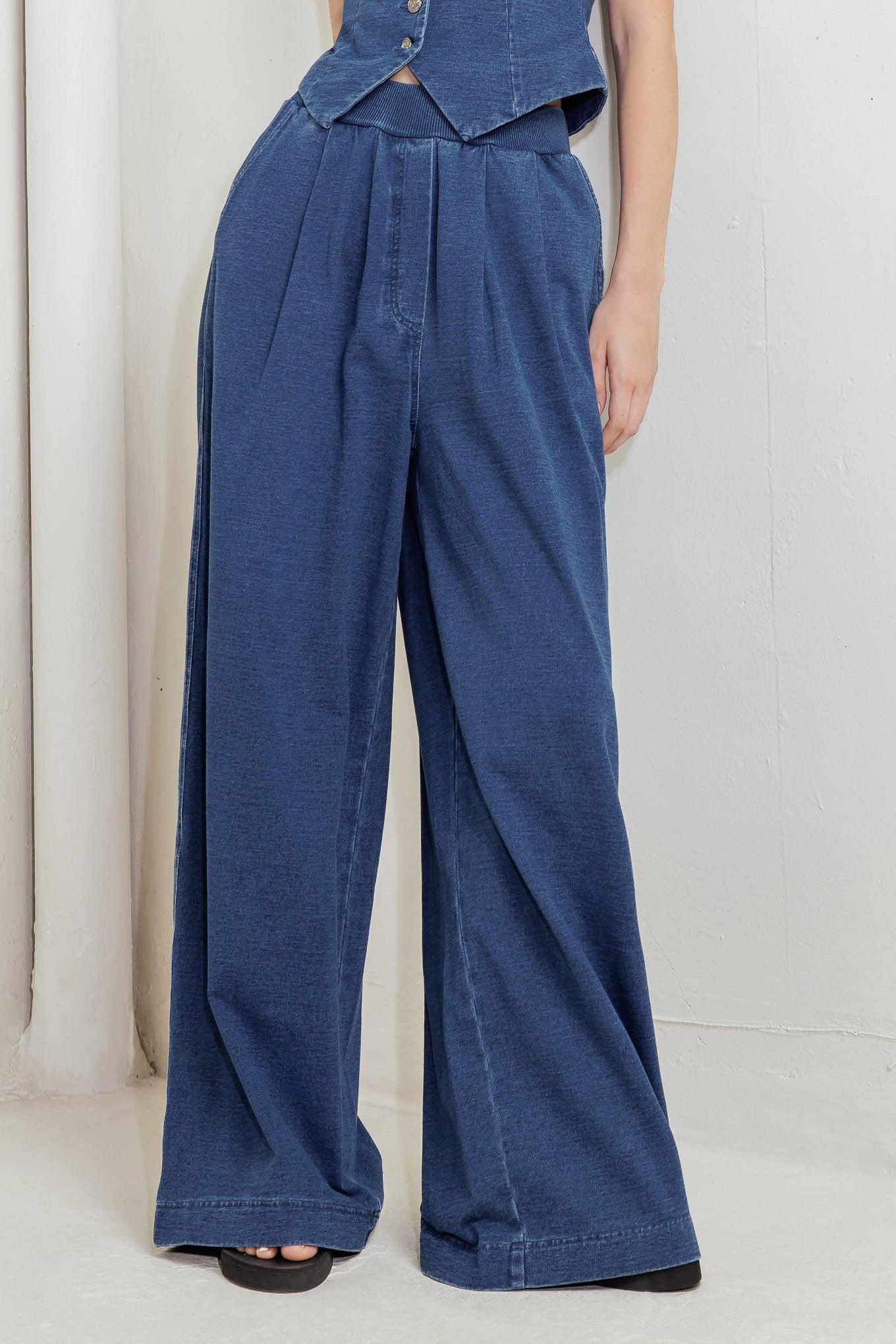 Urban Indigo French Terry Denim Pants