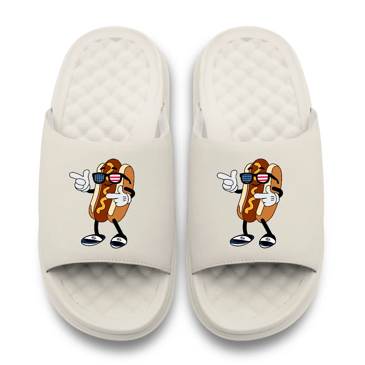 USA Hot Dog Motive Slide Sandals - Image 5