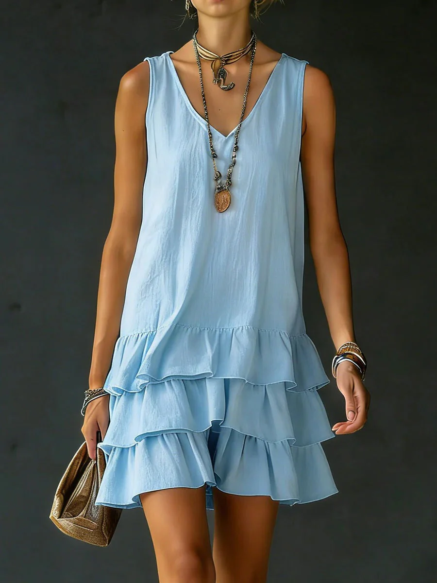 V-Neck Sleeveless Midi Dress – 5 Colors, S–2XL - Image 9