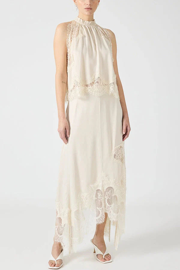 V-Neck Waist Trimming Ruffles Elegant Dress - Image 17