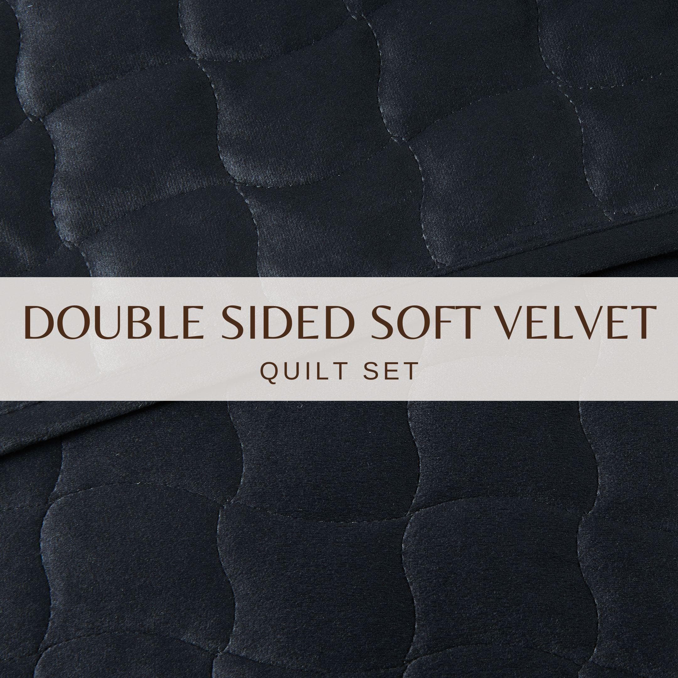 Velvet Box-Stitched Quilt Set - Vivica Collection - Image 10
