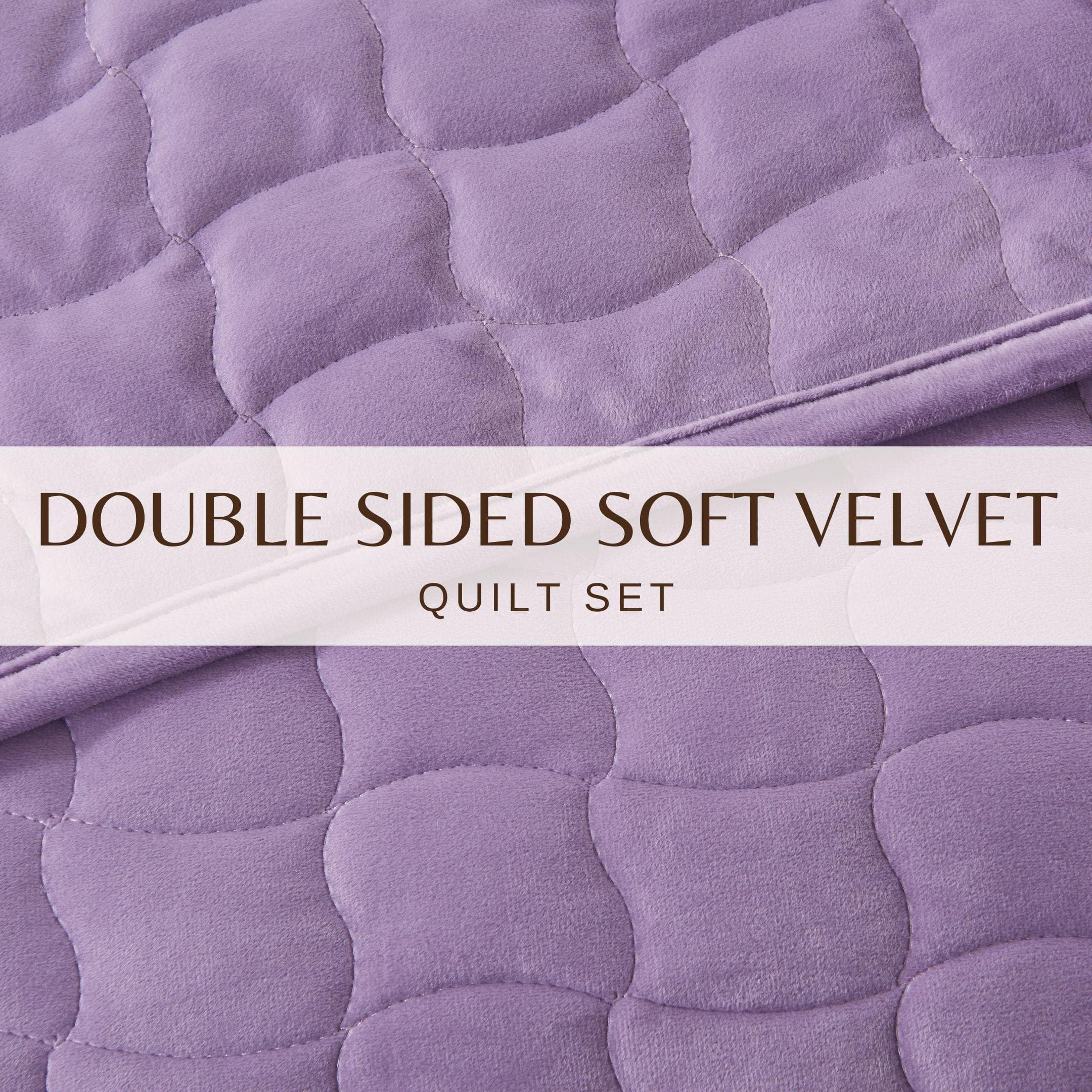 Velvet Box-Stitched Quilt Set - Vivica Collection - Image 16