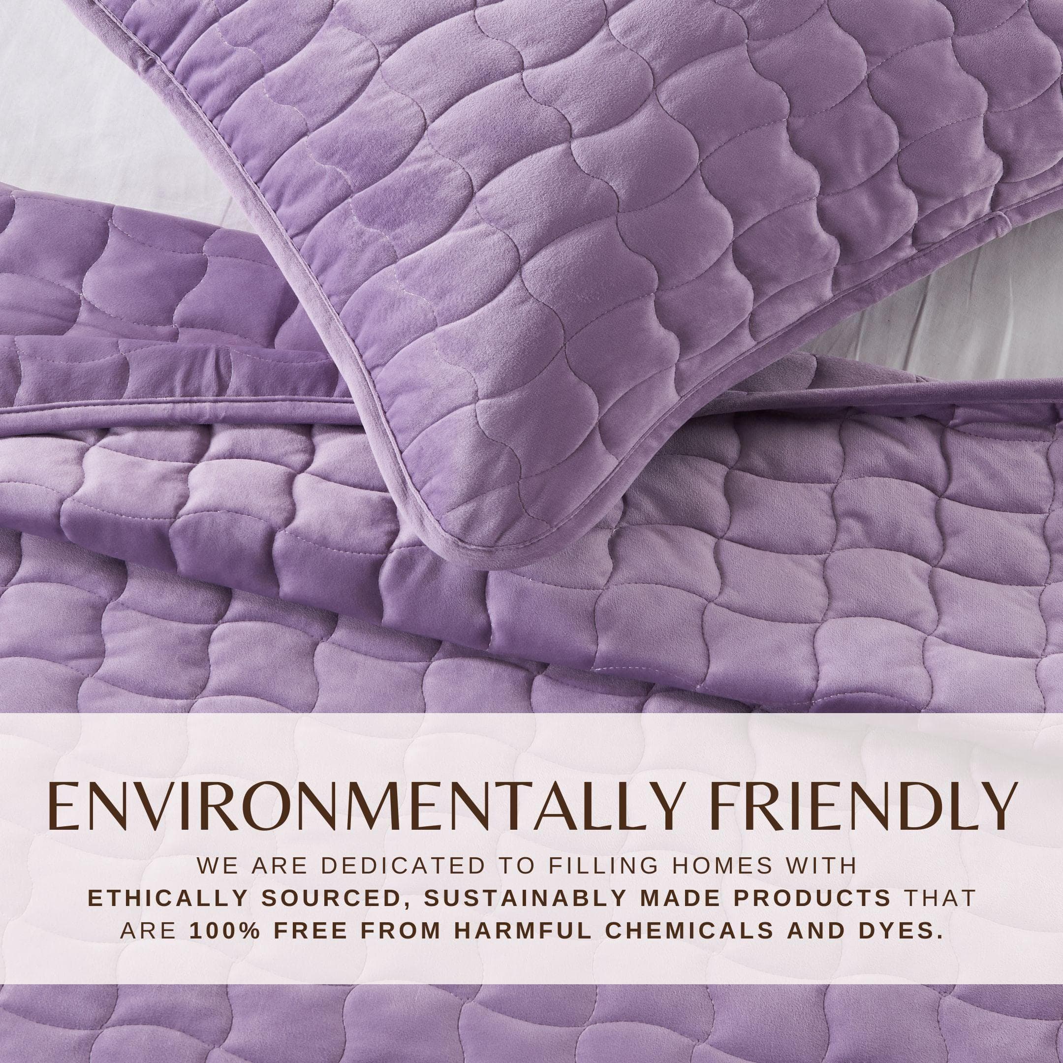 Velvet Box-Stitched Quilt Set - Vivica Collection - Image 17