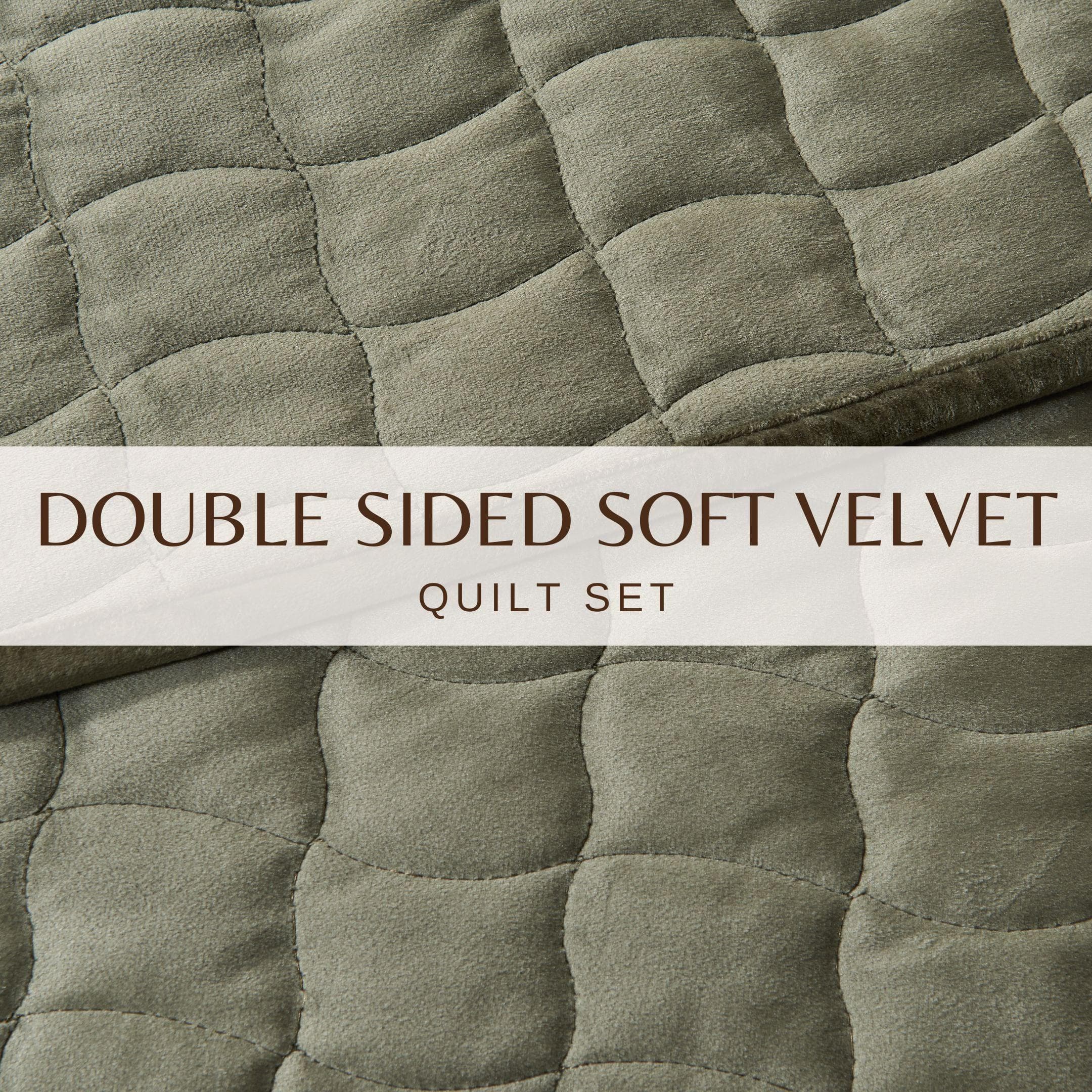 Velvet Box-Stitched Quilt Set - Vivica Collection - Image 23